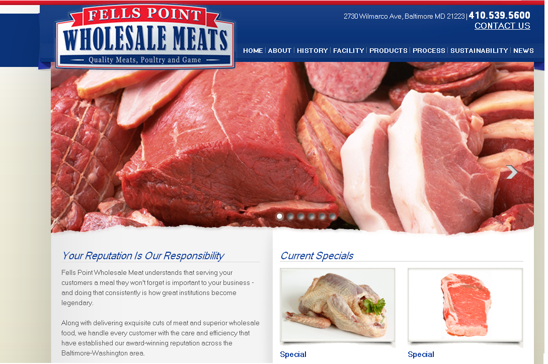 Adventure Web Productions has recently launched Fells Point Wholesale Meats’ new website!
